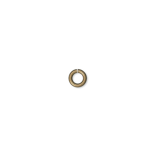 Antiqued Gold Plated Brass Round Jump Rings, 5mm, 18 Gauge, 100 pcs