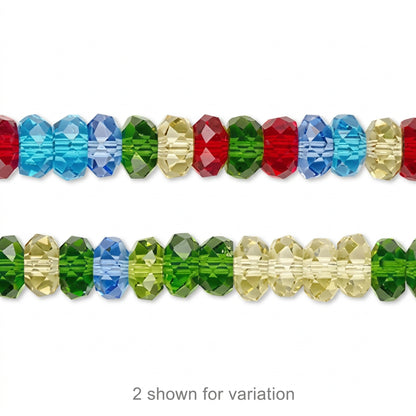 Celestial Multicolor Crystal Glass Faceted Disc Beads, 8x4mm - 1 Strand