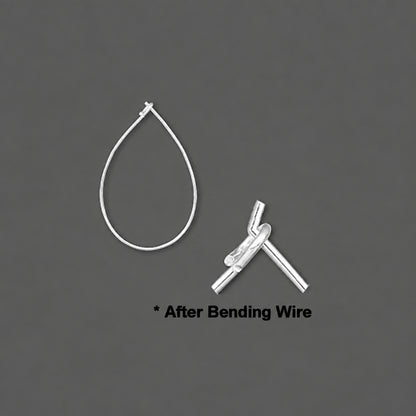 A silver-colored metal wire loop and bent wire connector pieces on a dark gray background, with the text '* After Bending Wire' at the bottom.