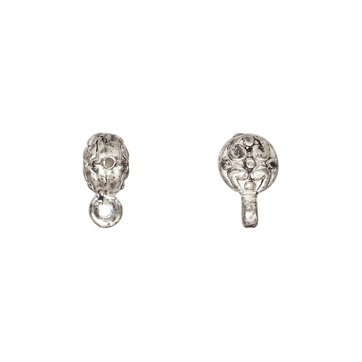 silver beads with loop