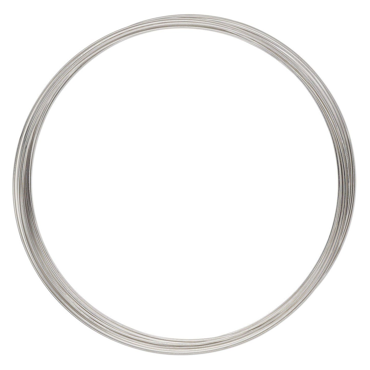 Imitation Rhodium High Carbon Steel Necklace Memory Wire, 3-5/8 inch, 12 Loops