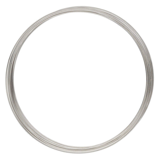 Imitation Rhodium High Carbon Steel Necklace Memory Wire, 3-5/8 inch, 12 Loops