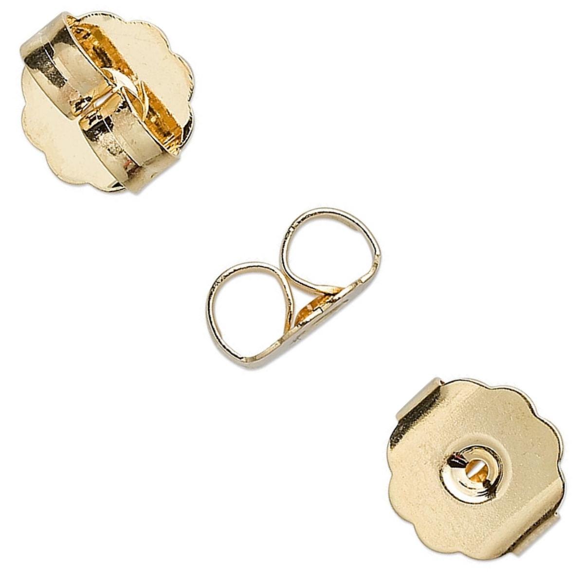 Gold Plated Brass Monster Earnut Earring Backs 10x9x5mm — 10 or 100 pcs