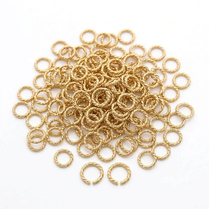 Gold Plated Brass Twisted Jump Rings, 6mm, 20 Gauge - 100 pcs