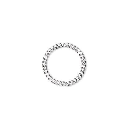 Silver Plated Brass Twisted Jump Rings, 15mm, 16 Gauge - 100 pcs