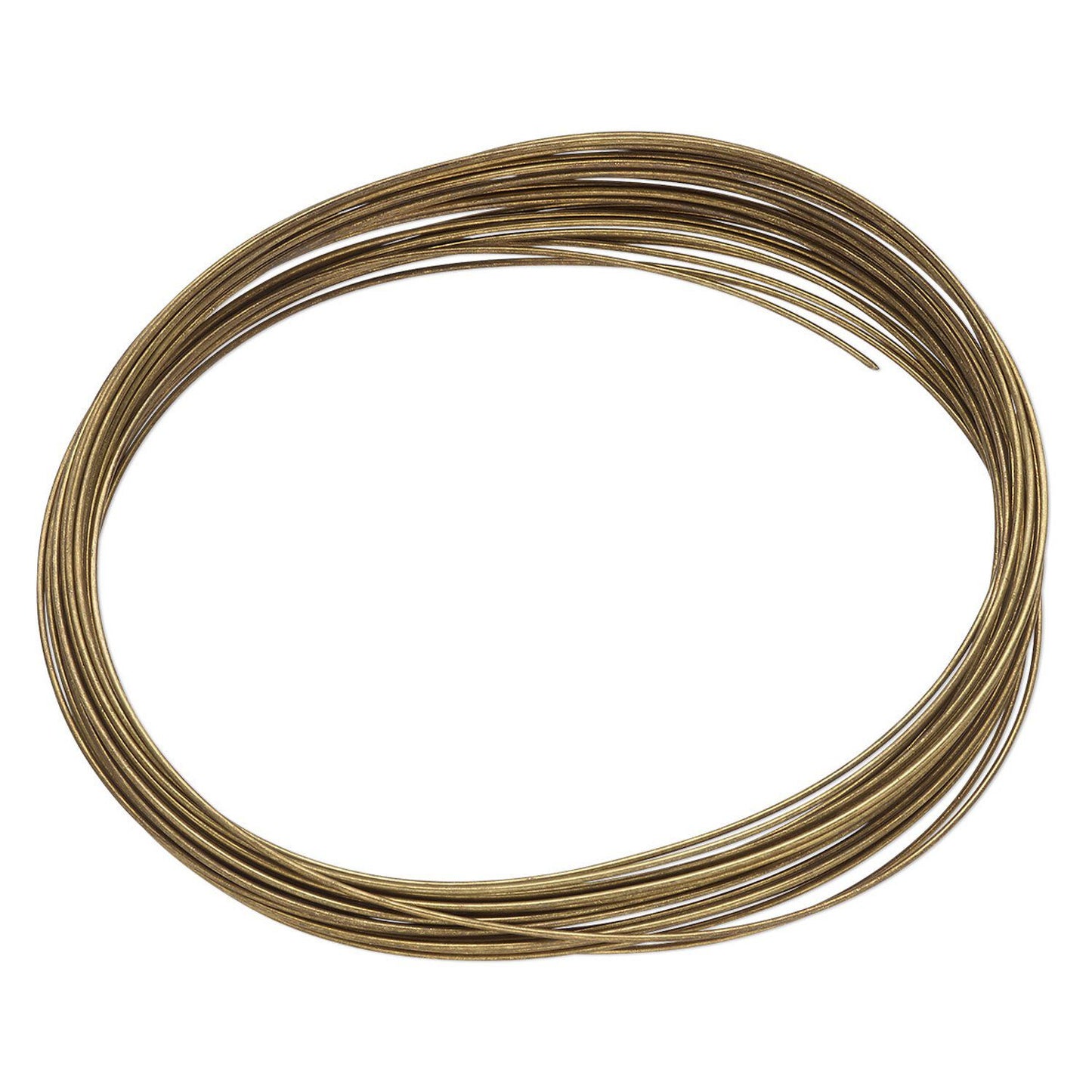 Memory Wire, Antiqued Brass Steel, 2 1/2 Inch Large Bracelet, approx. 30 Loops