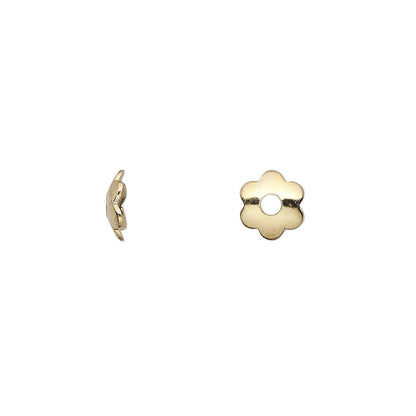 Gold Plated Steel Smooth Flower Bead Caps, 7x2mm, 300 pcs