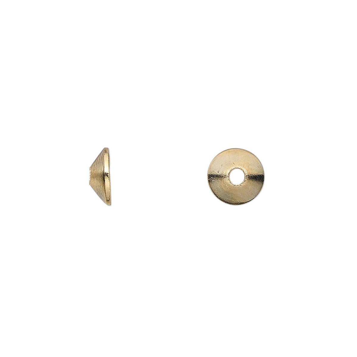 Gold Plated Steel Smooth Cone Bead Caps, 7x2mm, Fits 8-10mm Beads - 300 pcs