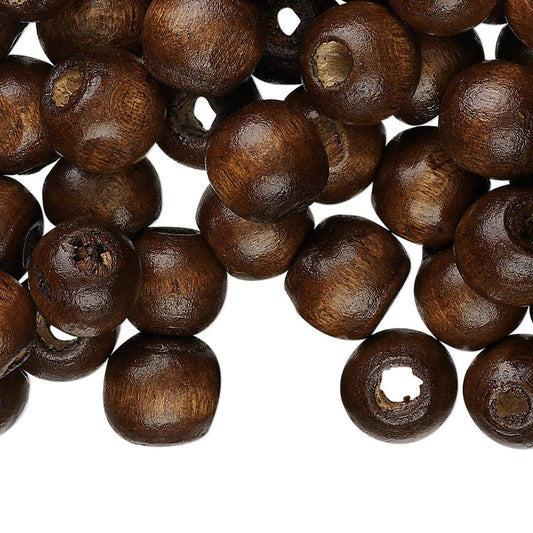 Littleleaf Boxwood Rondelle Beads, Dark Brown, 10x9mm, Large Hole, 500 pcs