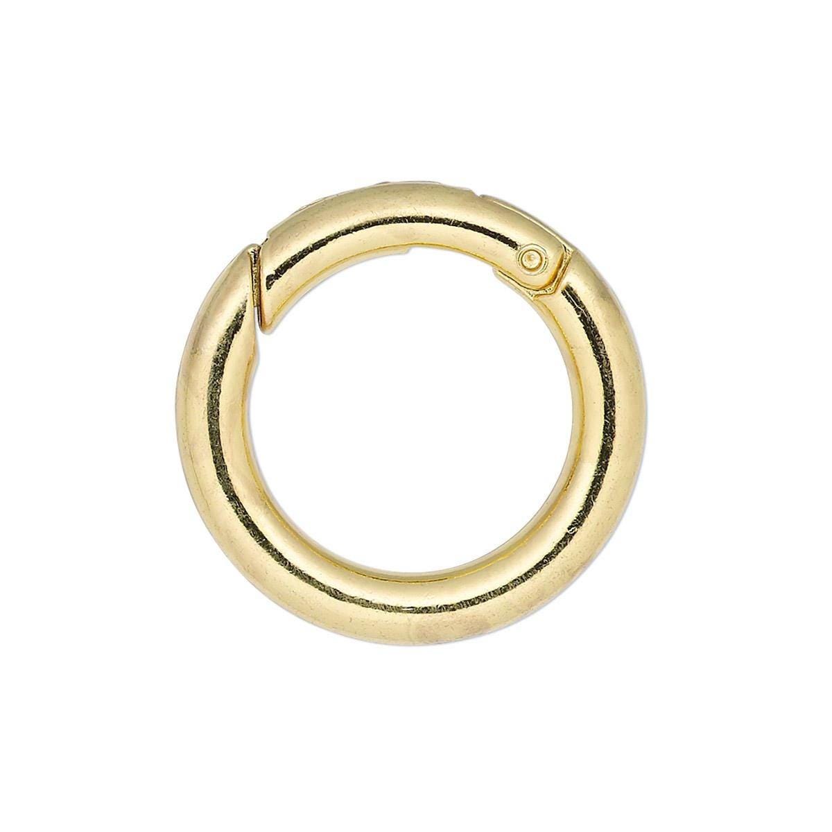 Gold Plated Steel Clasp: 25mm Self-Closing Round Bail (4 pc)