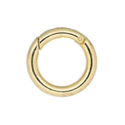 Gold Plated Steel Clasp: 25mm Self-Closing Round Bail (4 pc)