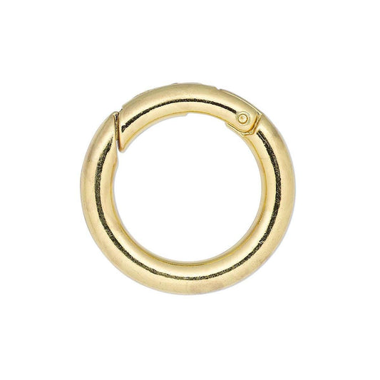 Gold Plated Steel Clasp: 25mm Self-Closing Round Bail (4 pc)