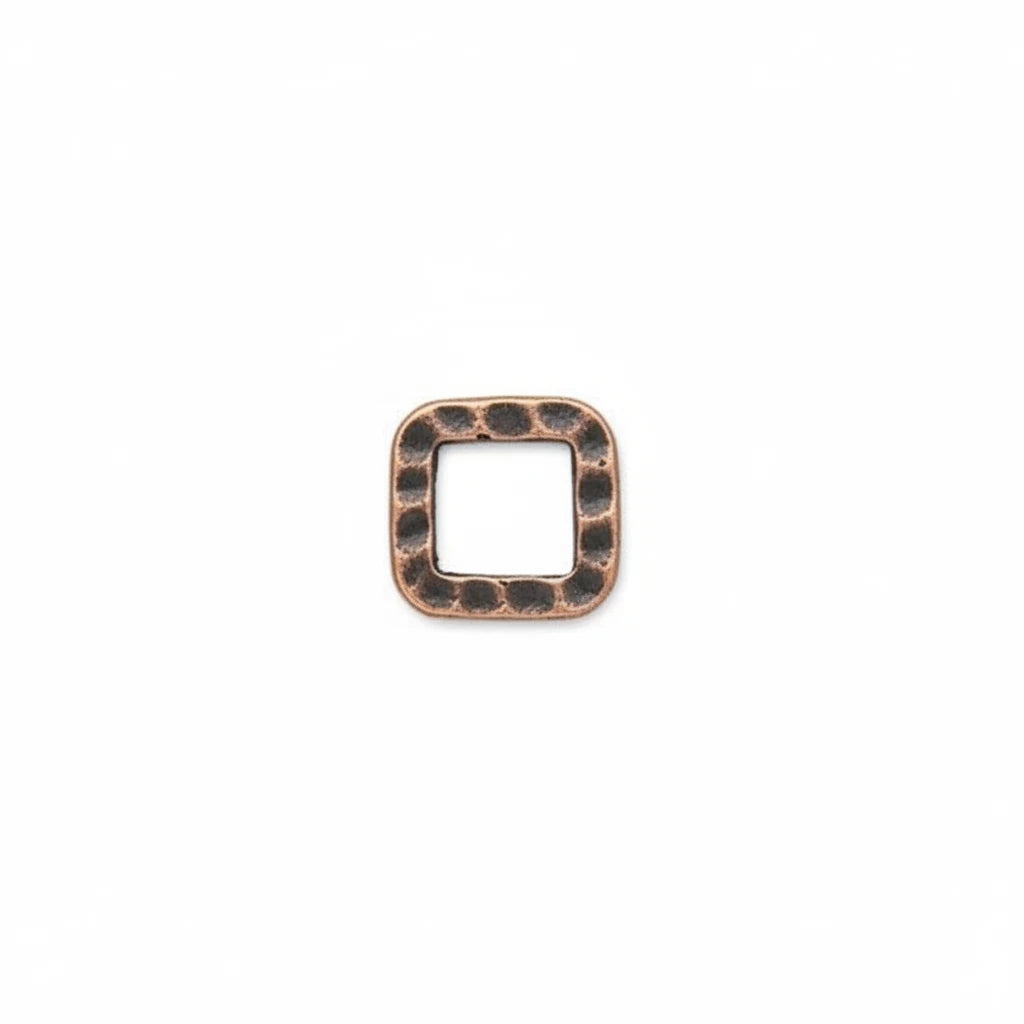 A square frame charm with rounded corners featuring a leopard print pattern in brown, black, and beige, shown on a plain white background.