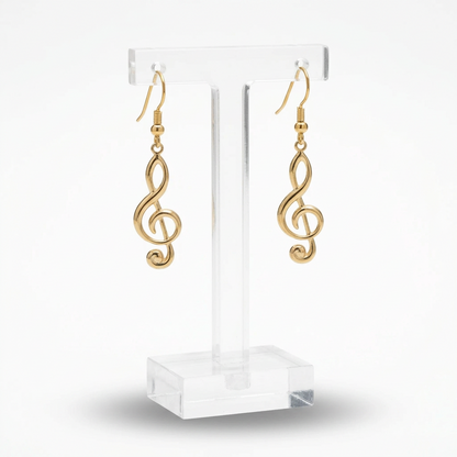 Gold Plated Brass Treble Clef Charms, 31x12mm - 50 pcs