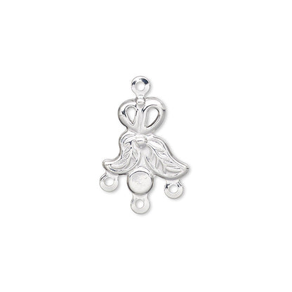 silver chandelier links, loops, and dangling loops, shown side by side on a white background.