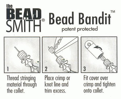BeadSmith Bead Bandit End Caps: 4x8mm, Hide Crimp Beads or Knots (2 Sets)