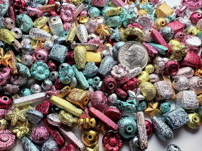 Acrylic Stardust Bead Mix Assorted Shapes 6–17x4mm — 100g (300–400 pcs)