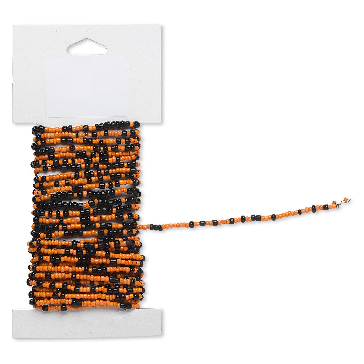 Beaded Wire, Pre-Strung Glass Seed Beads on Brass Wire, 15 Feet