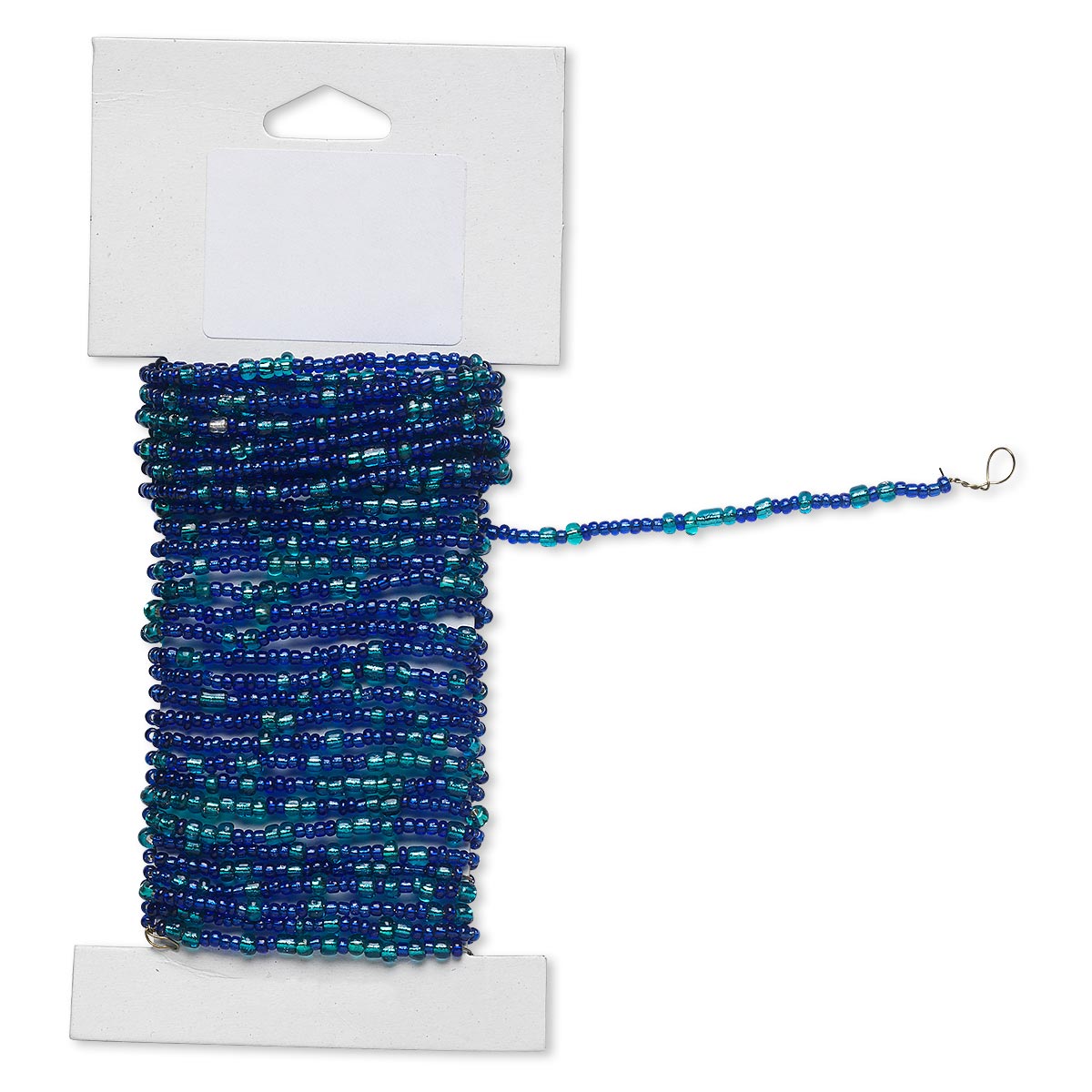 Beaded Wire, Pre-Strung Glass Seed Beads on Brass Wire, 15 Feet