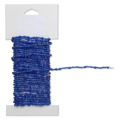 Beaded Wire, Pre-Strung Glass Seed Beads on Brass Wire, 15 Feet