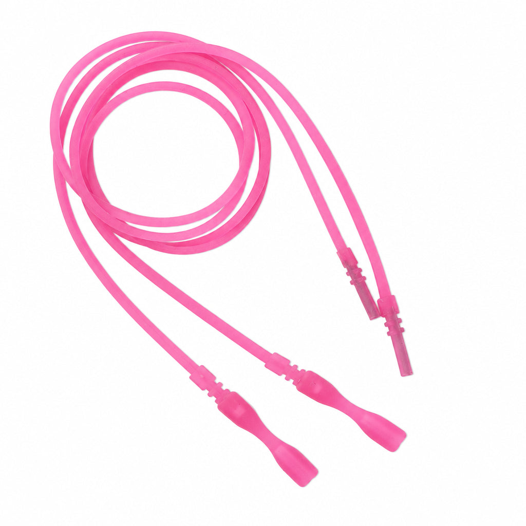 Translucent Hot Pink Silicone Necklace Cords, 2.2–2.5mm, 18 inch - 4 pcs
