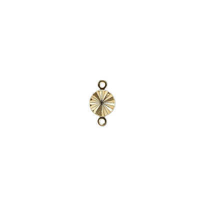 Gold Plated Brass Diamond Cut Round Link Connectors, 6mm x 10mm