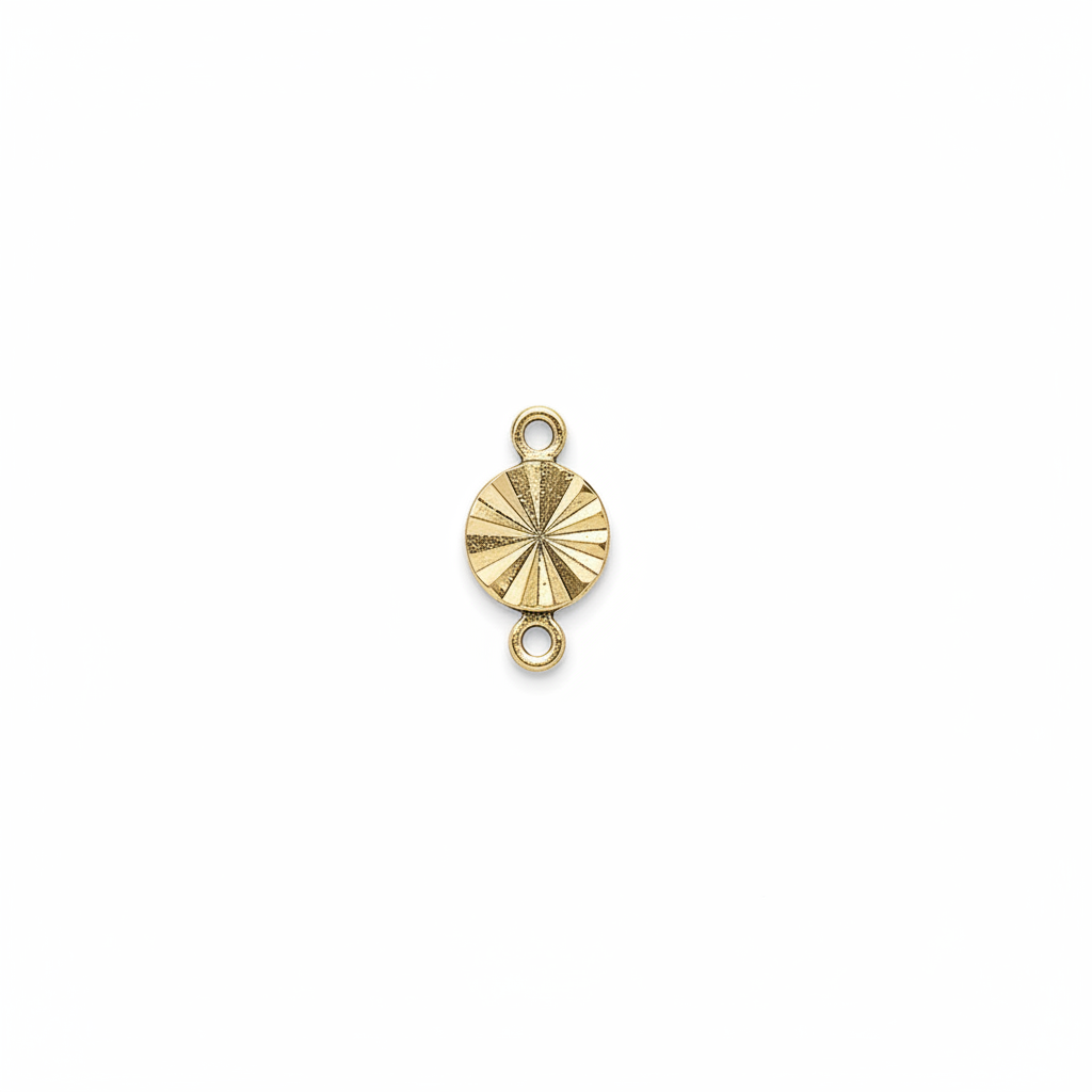 Gold Plated Brass Diamond Cut Round Link Connectors, 6mm x 10mm