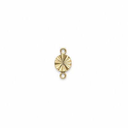 Gold Plated Brass Diamond Cut Round Link Connectors, 6mm x 10mm