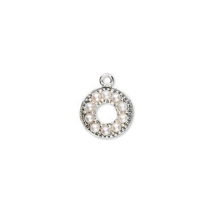 sterling silver charm with pearls