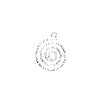 Spiral Drop Link Connector, Sterling Silver 15x14mm, 2 pcs