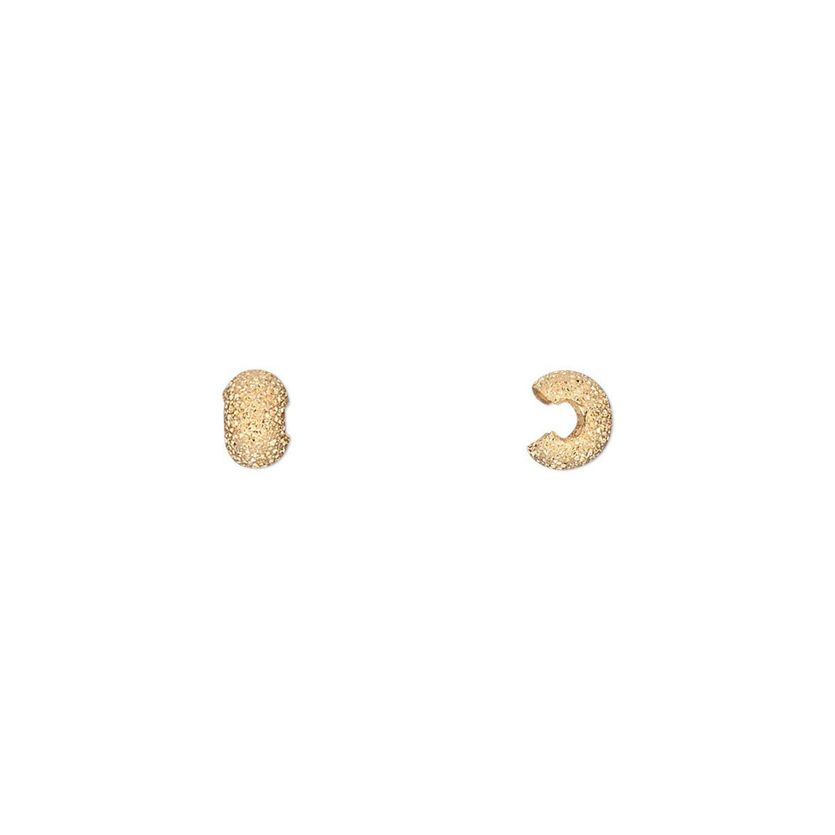 Gold Plated Brass Stardust Crimp Covers, 4mm - 100 pcs