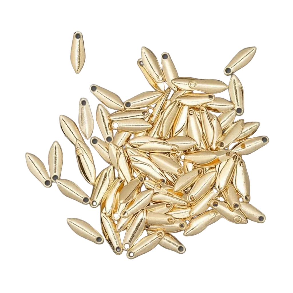 A pile of small metallic gold boat fenders or boat bumper guards, shown on a clean white background.