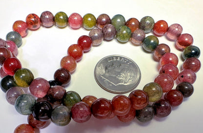Dyed Agate Round Beads 5-6mm Multicolor — 1 Strand (65-67 beads)