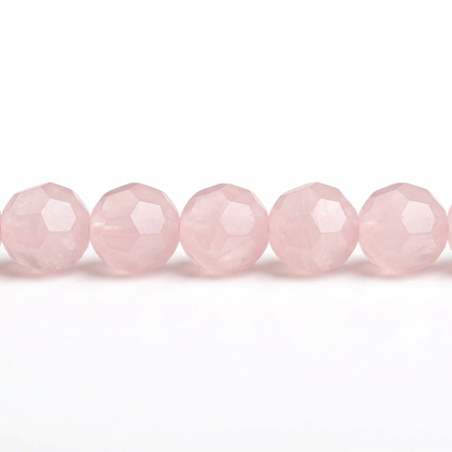 Opaque Pink Frost Crystal Glass Faceted Round Beads, 6mm - 1 Strand
