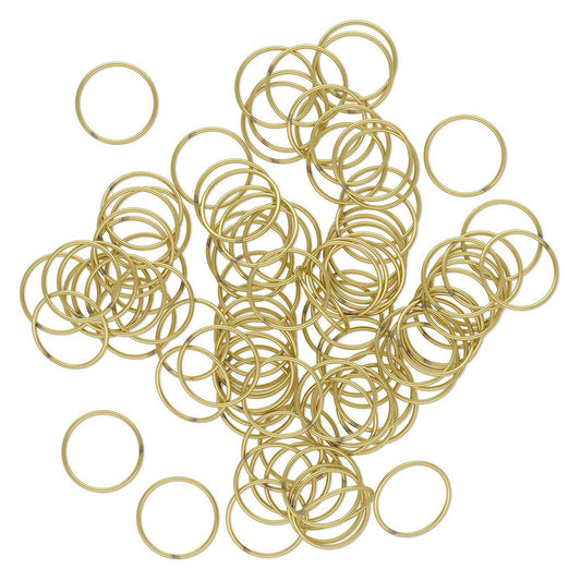 Brass Round Jump Rings, 18mm, 20 Gauge, Soldered Closed, 100 pcs
