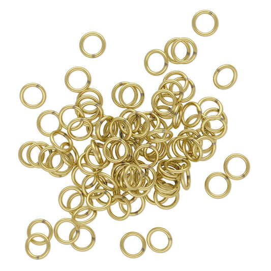Brass Round Jump Rings, 5.5mm, 20 Gauge, Soldered Closed, 100 pcs