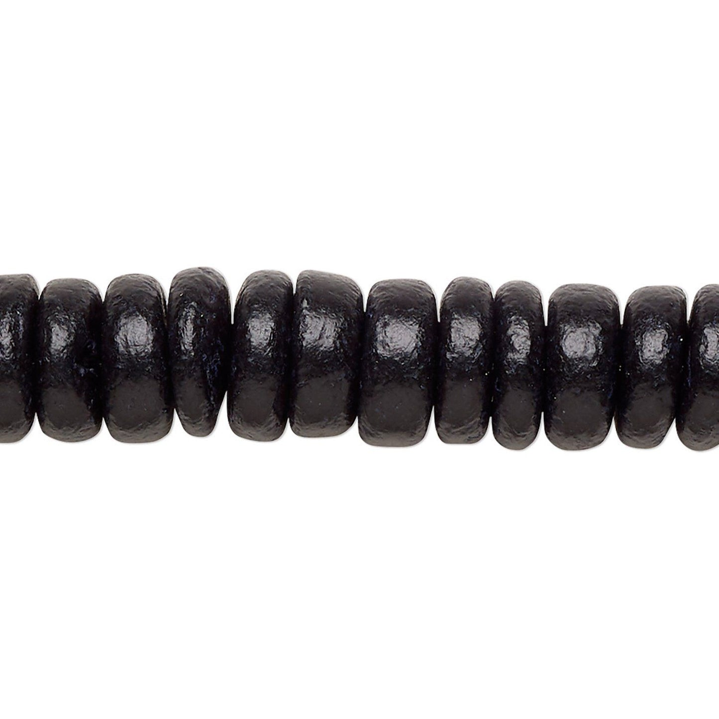 Black Coconut Shell Rondelle Beads, 10x2.5-10.5x4mm, 1 Strand (approx. 95)