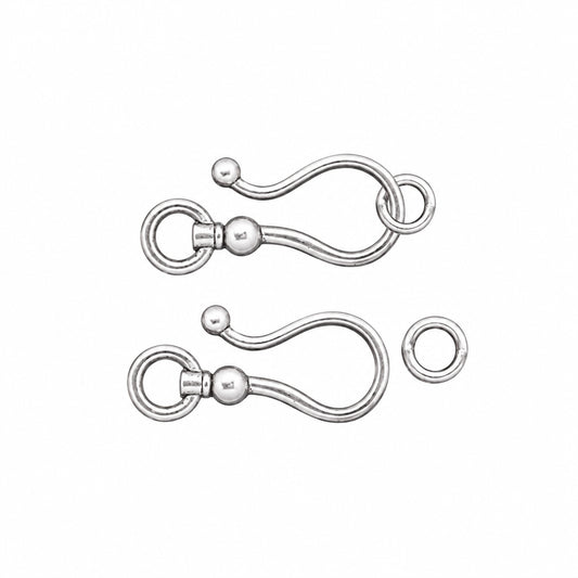 Two silver-toned metal toggle clasp connectors with circular rings and a small ball detail, shown on a plain white background.