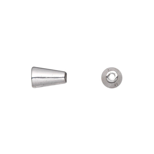 Antiqued Silver Pewter End Cone Bead Caps, 10x6mm, 50 pcs