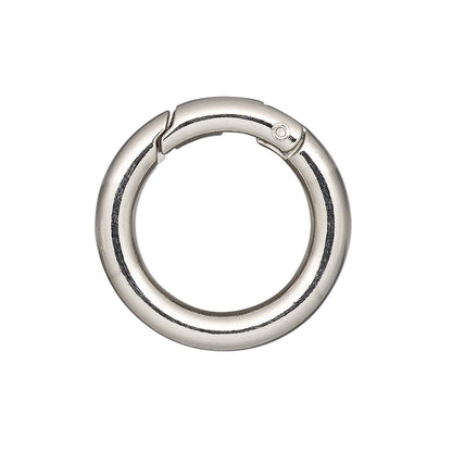 Large Round Hinged Bail Clasps 25mm — Set of 4 | Imitation Rhodium