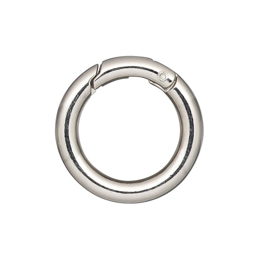 Large Round Hinged Bail Clasps 25mm — Set of 4 | Imitation Rhodium