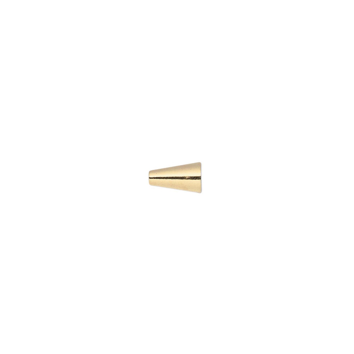 Gold Plated Brass Cone Memory Wire End Beads, 6.5x4mm, 12 pcs