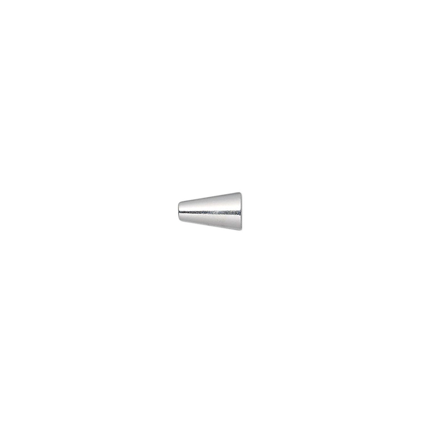 Silver Plated Brass Cone Memory Wire End Beads, 6.5x4mm, 12 pcs
