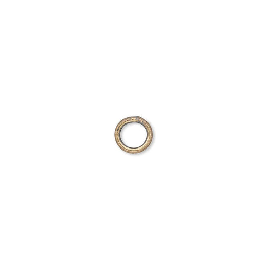 Antiqued Gold Plated Brass Round Jump Rings, 6mm, 18 Gauge, Soldered Closed, 100 pcs