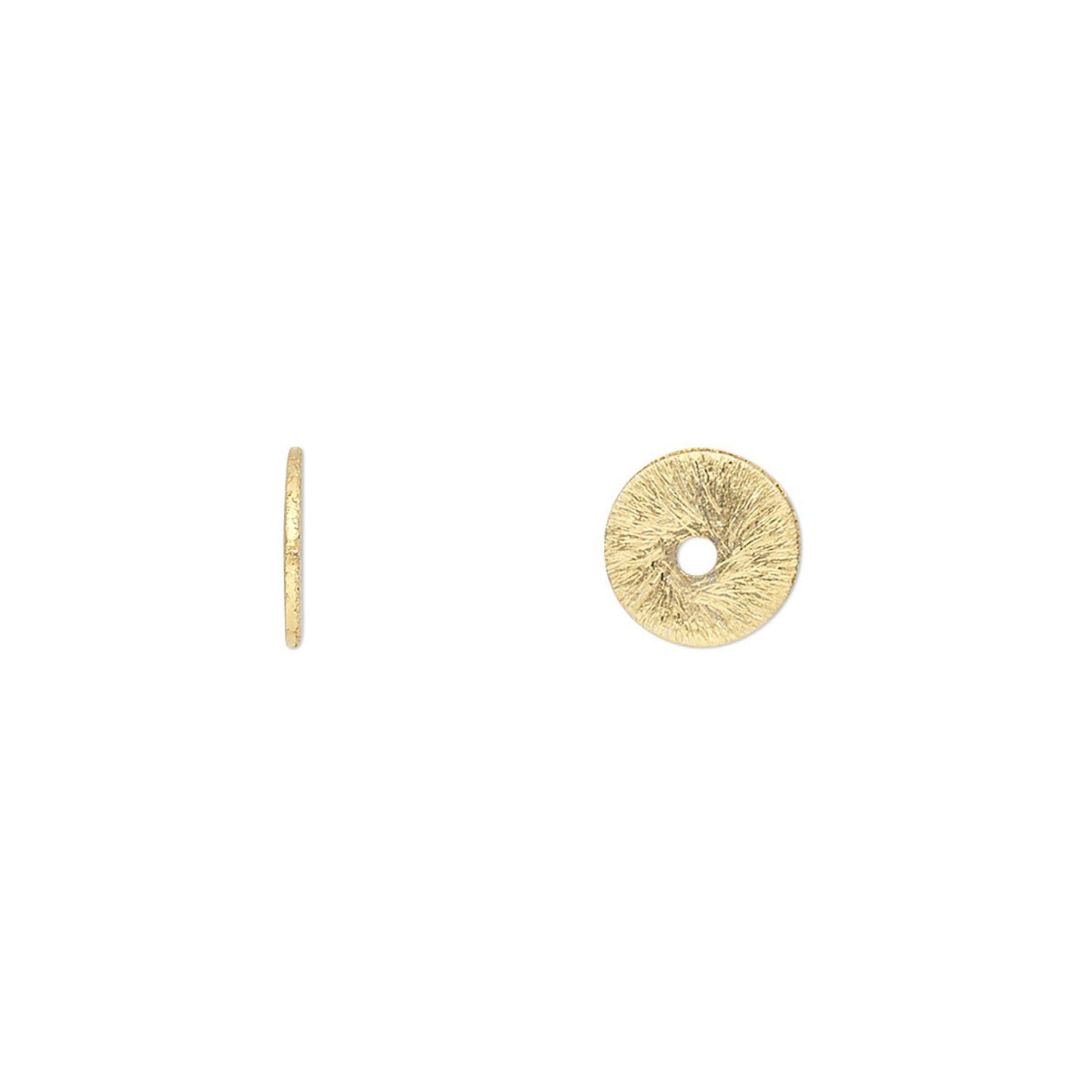 Brushed Plated Brass 8mm Heishi Disc Spacer Beads, 20 pcs