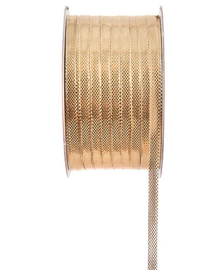 Berwick Metalique Metallic Gold Polyester Ribbon 3.5mm — 50 Yard Spool