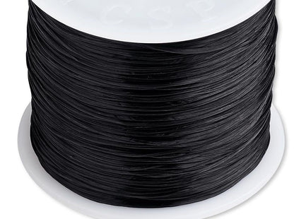 Black Elastic Floss Stretch Cord 0.5mm 3lb Test — 150ft Spool (1 or 4 Spools)