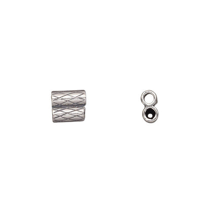 JBB Antiqued Sterling Silver Slide Clasp, 7x6.5mm - 1 Set