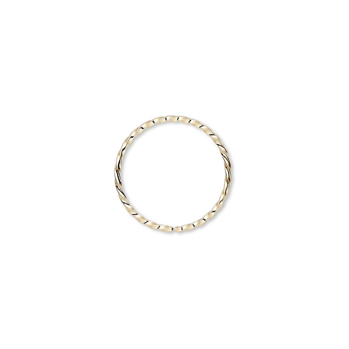 Gold Plated Brass Twisted Round Jump Rings, 15mm, 20 Gauge, 100 pcs