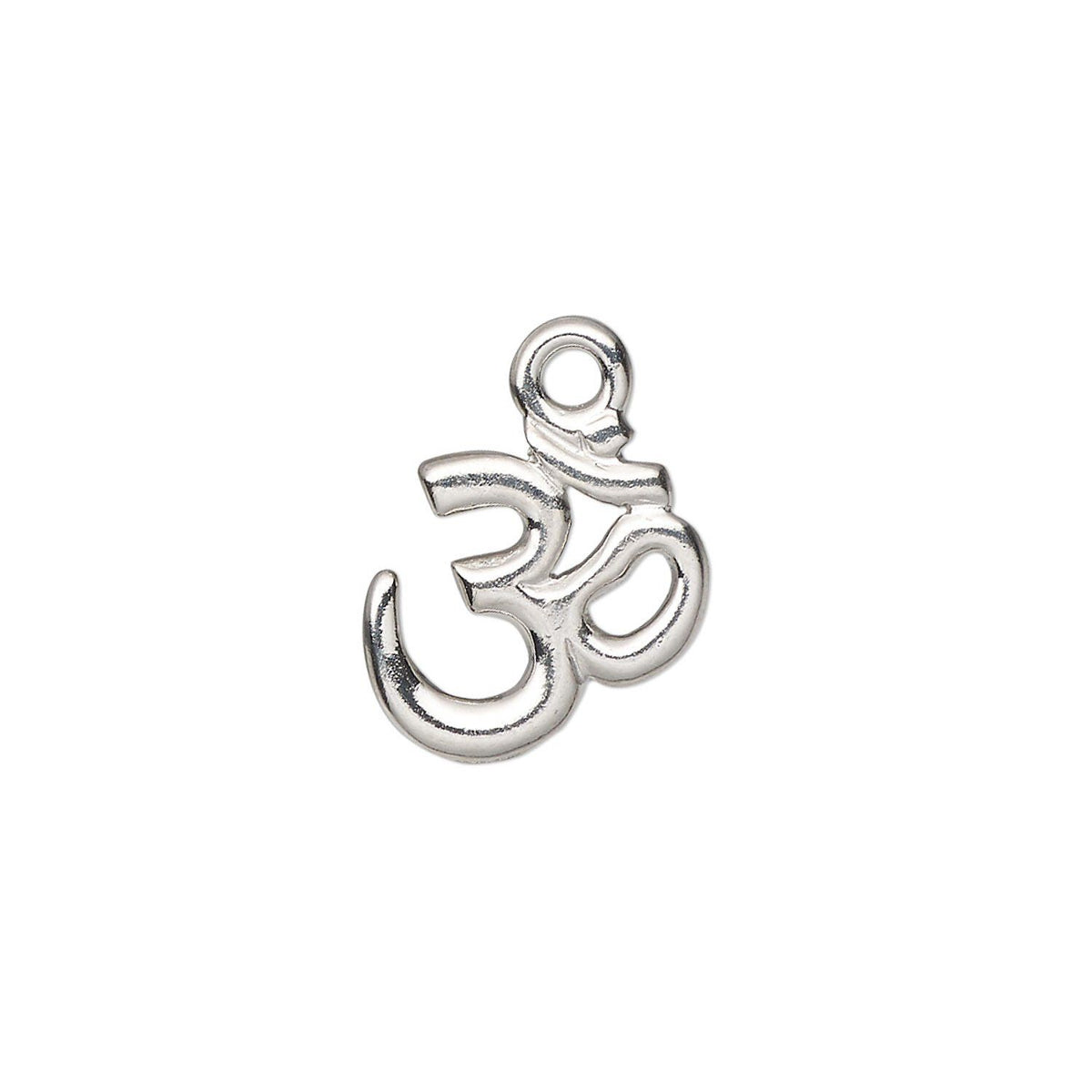 TierraCast Silver Rhodium Plated Pewter OM Symbol Charm Drop, 14x13mm - 2 pcs